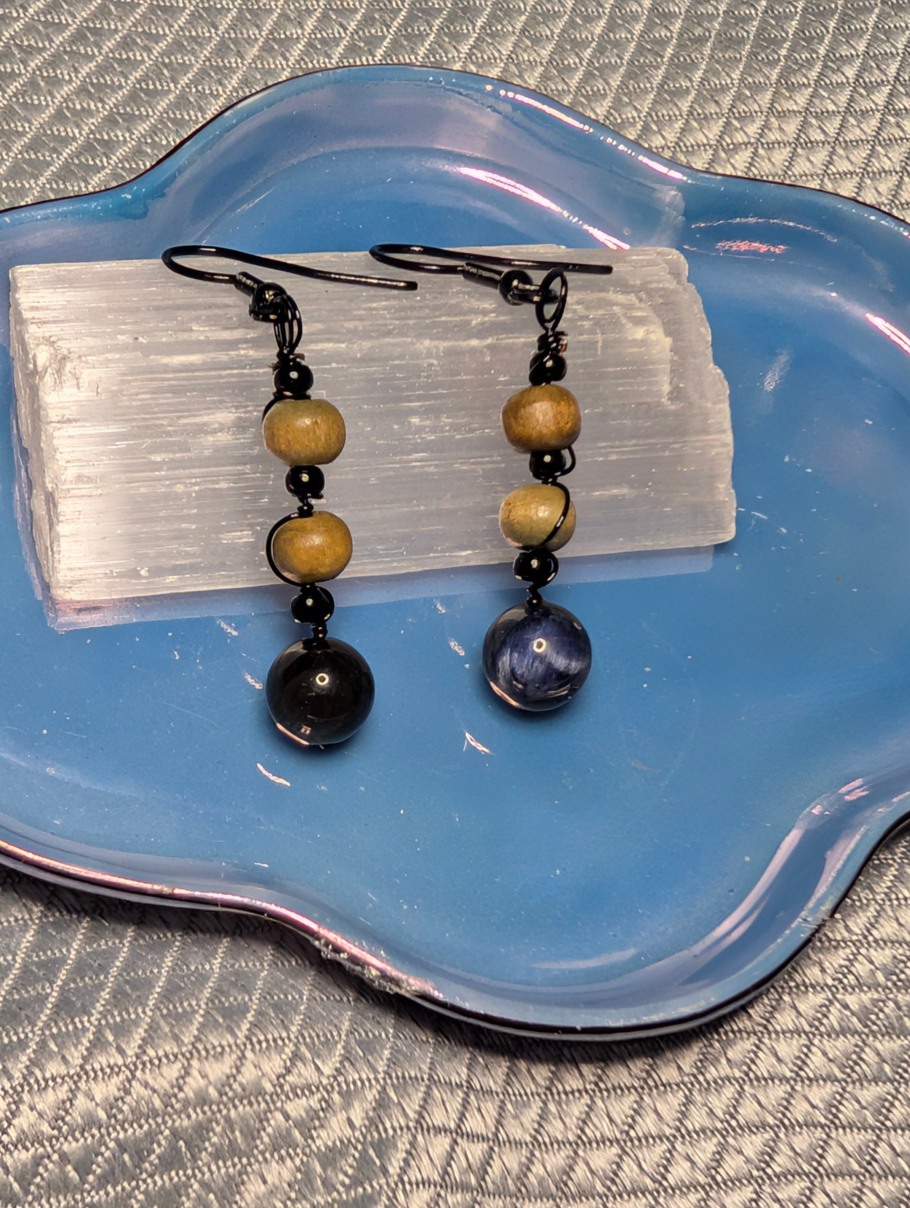 Sheen Obsidian and Tiger's Eye earrings