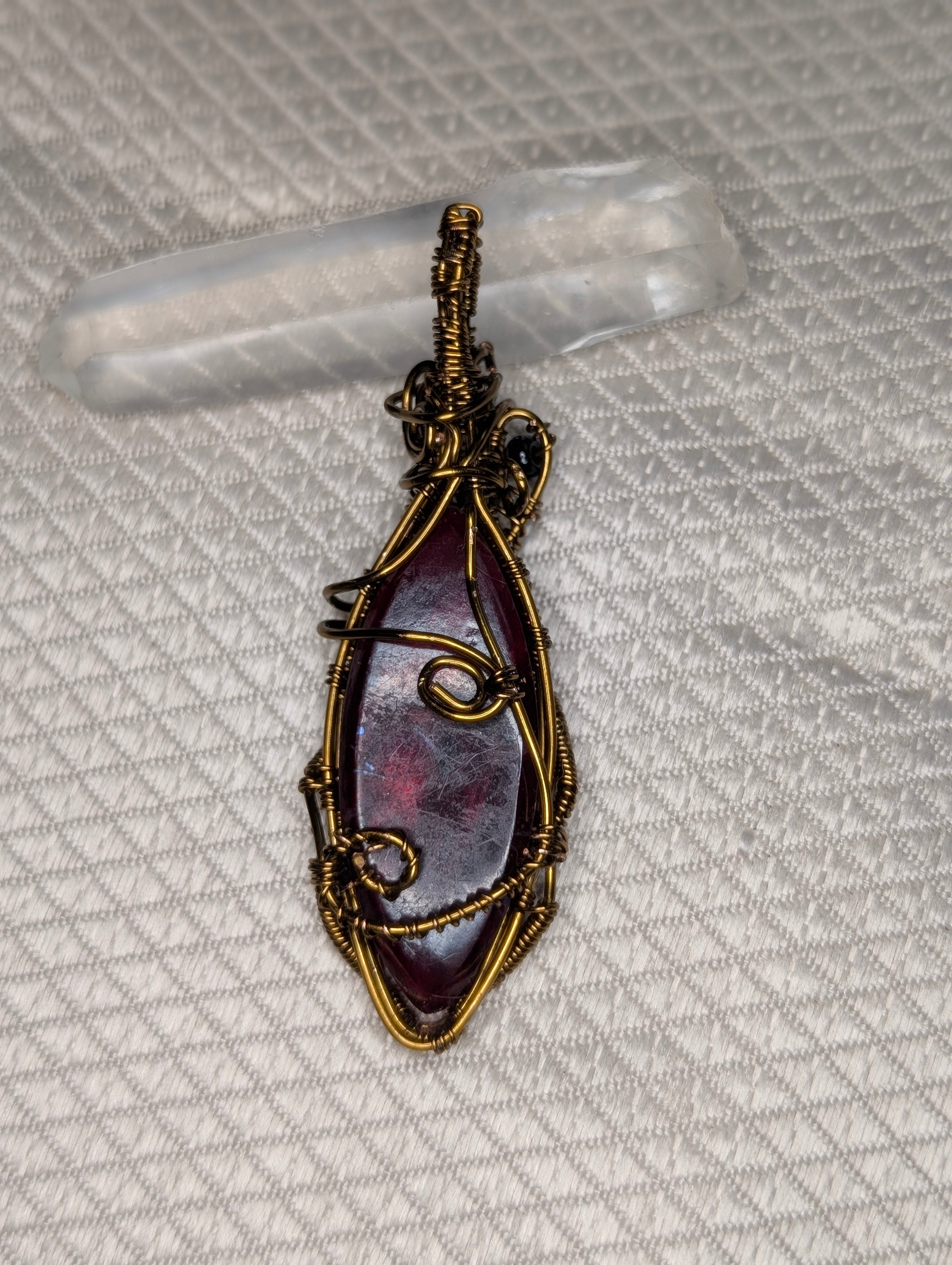 Red labradorite pendant