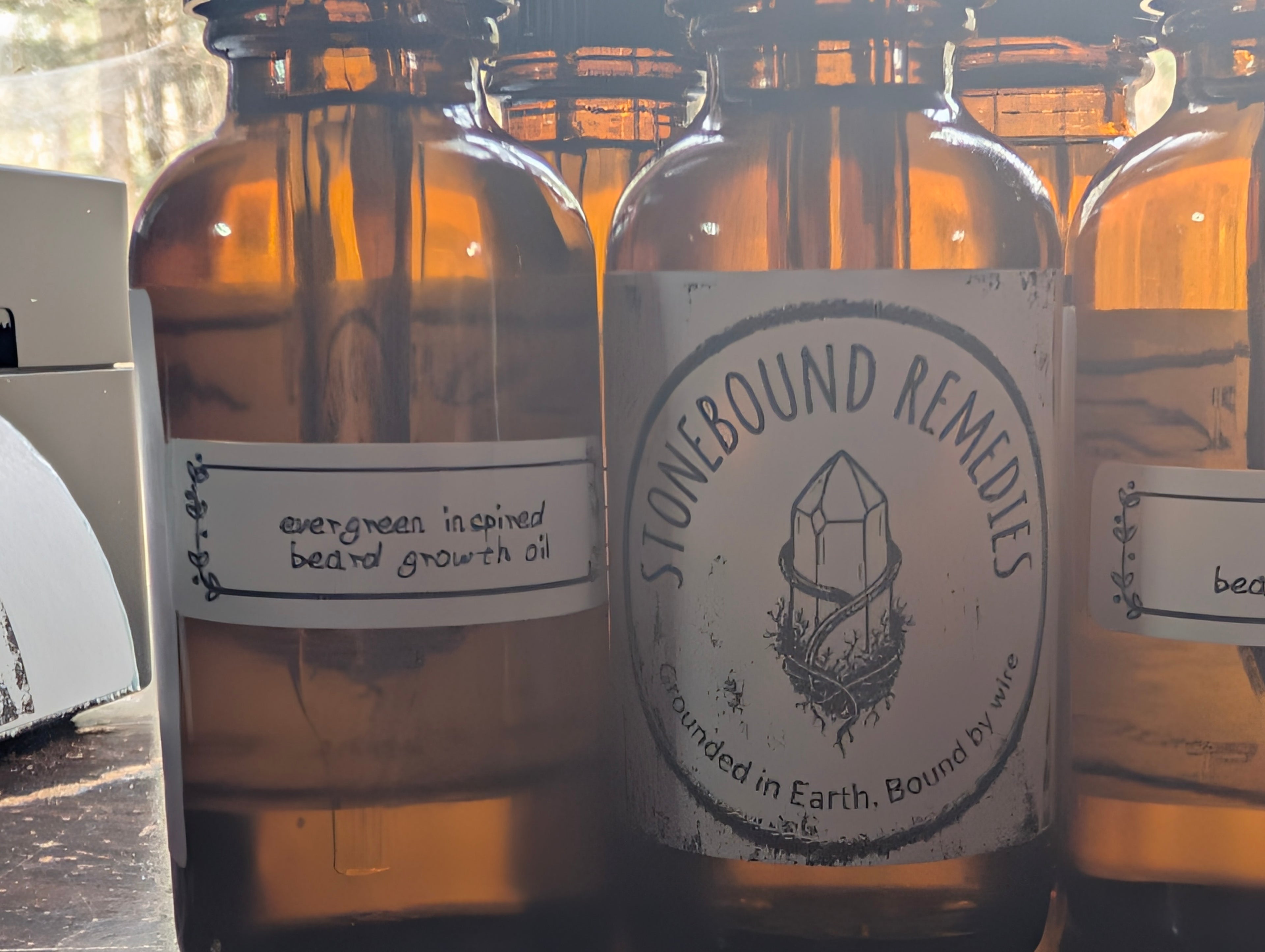 Evergreen beard growth oil